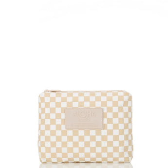 ALOHA COLLECTION - Petite Check Small Pouch | Latte