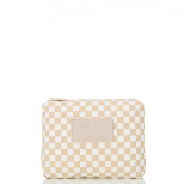 ALOHA COLLECTION - Petite Check Small Pouch | Latte