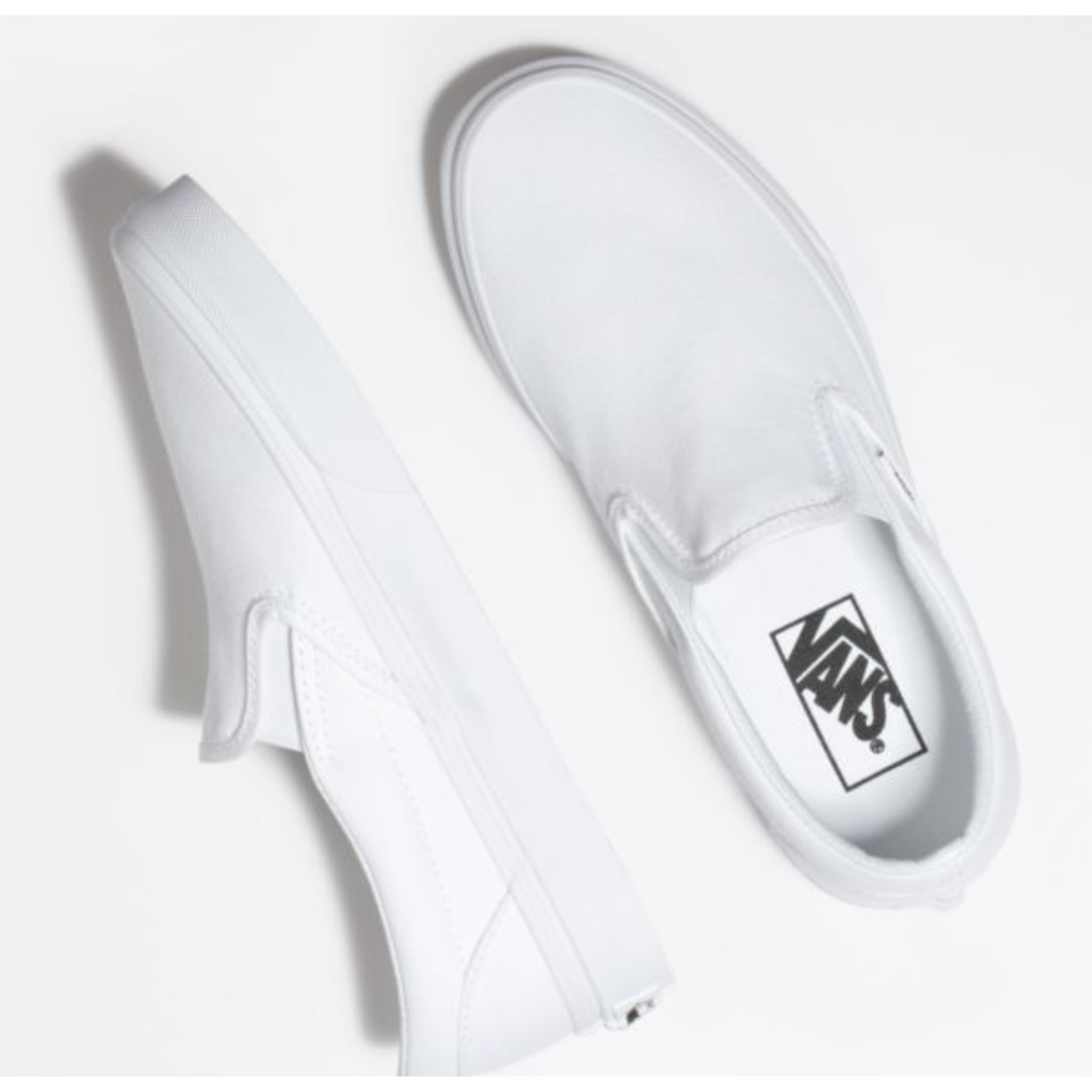 Plain white clearance vans slip on