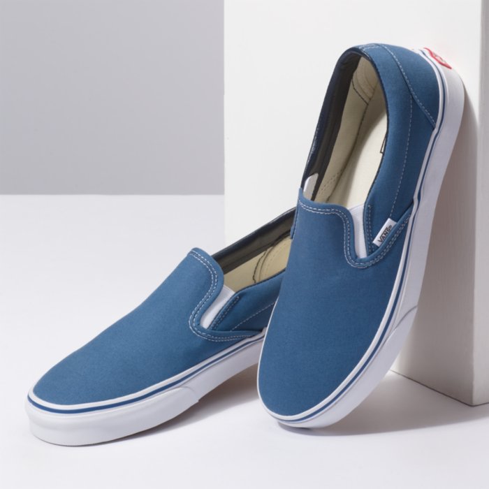 Navy blue vans outlet slip on