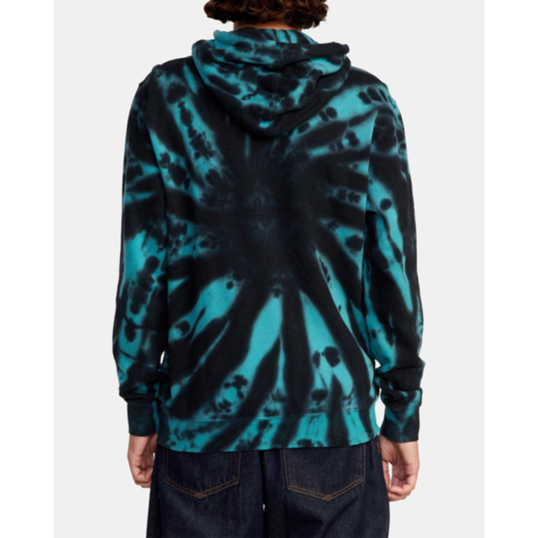 TheCabana RVCA NATURAL TIE DYE HOODIE BLACK GREEN TIE DYE