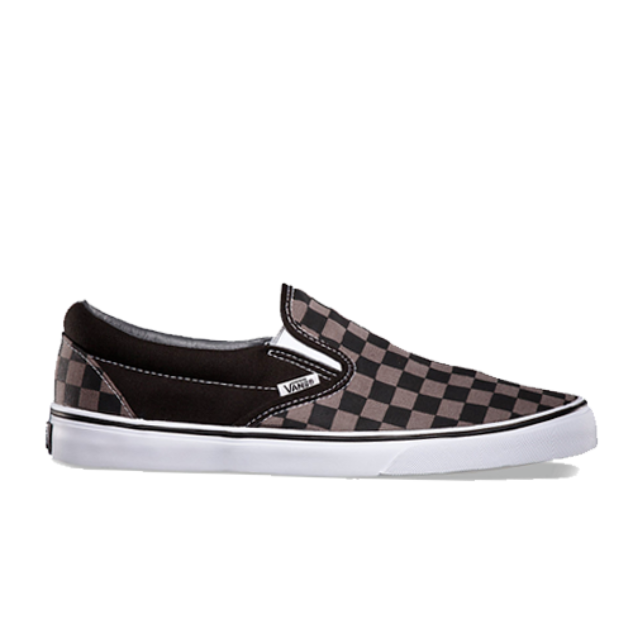 Brown and black checkered vans deals