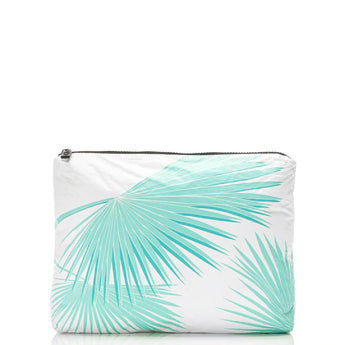 ALOHA COLLECTION - Mid Pouch | Tropical Fan Palms Pool/White