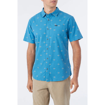 ONEILL - QUIVER STRETCH DOBBY SHORT SLEEVE BUTTON-UP | MDT BLUE